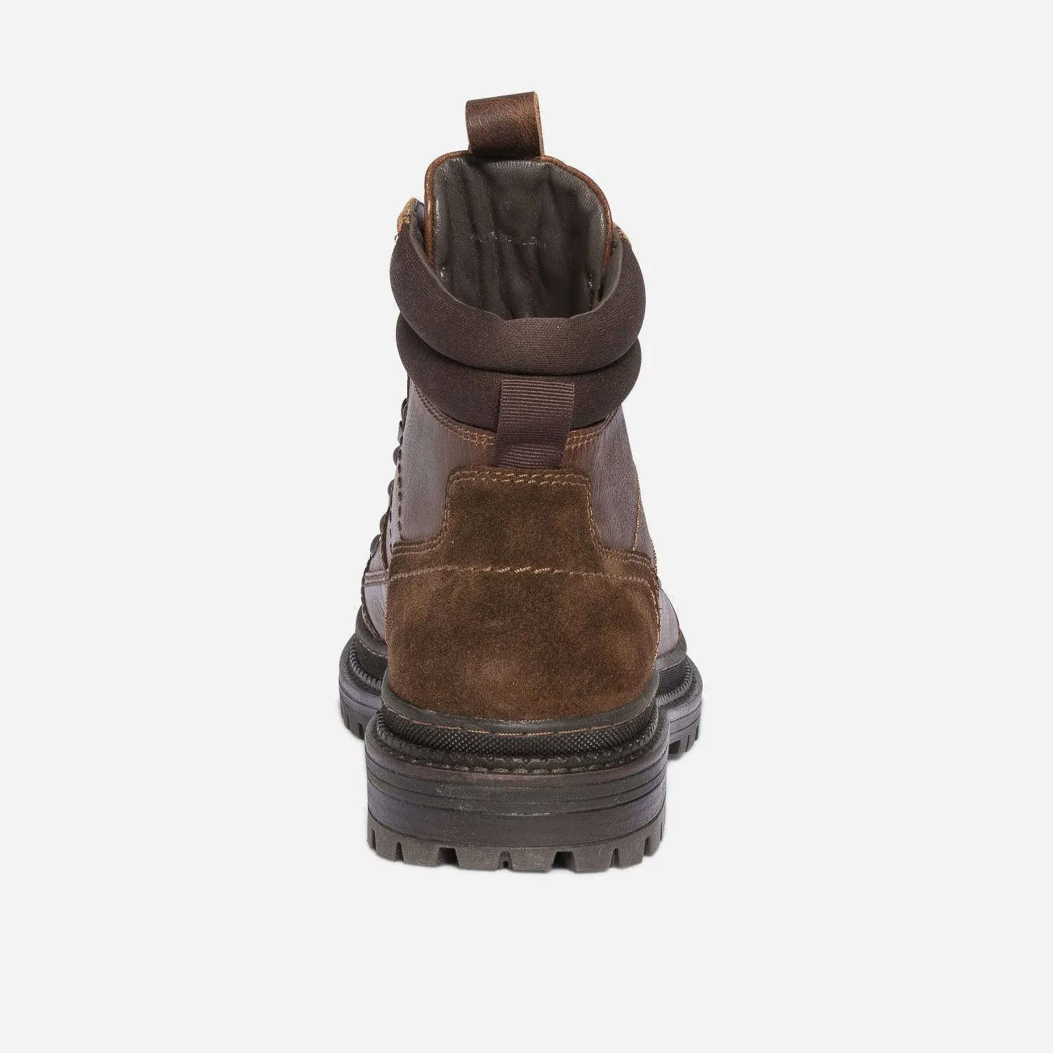 Boots à lacet marron en cuir esprit montagne - Boots Homme | ERAM