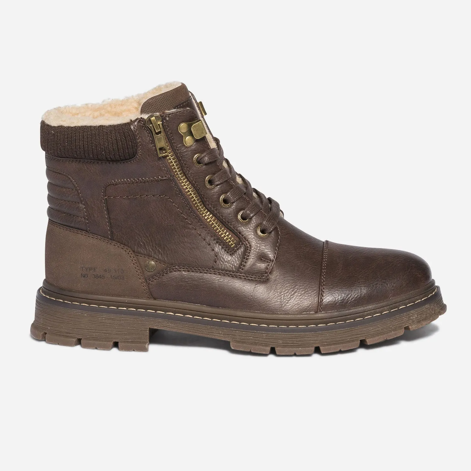 Boots à lacet marron en cuir fourré - Boots Homme | ERAM