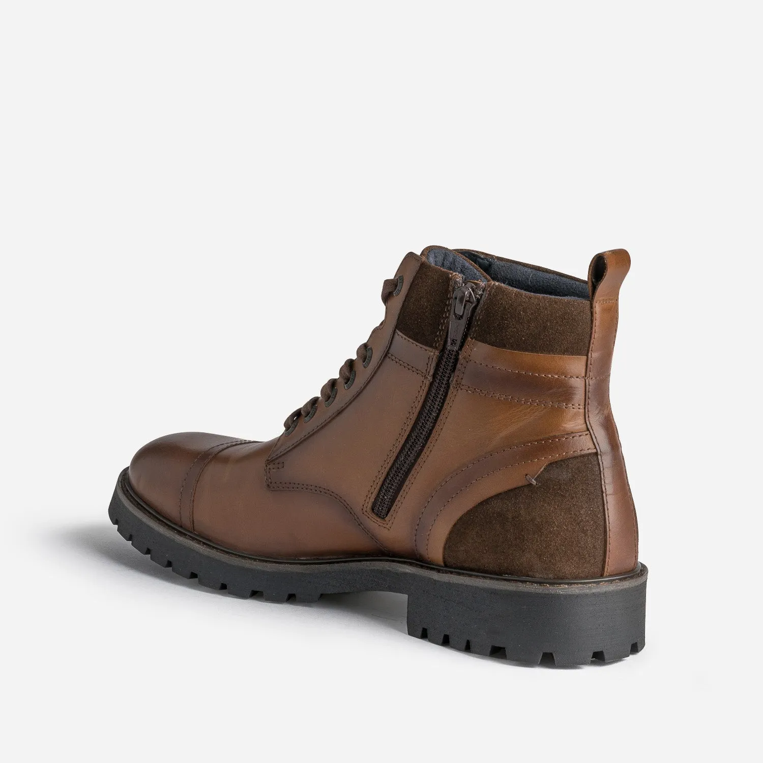 Boots à lacet REDSKINS cognac en cuir - Boots Homme | ERAM