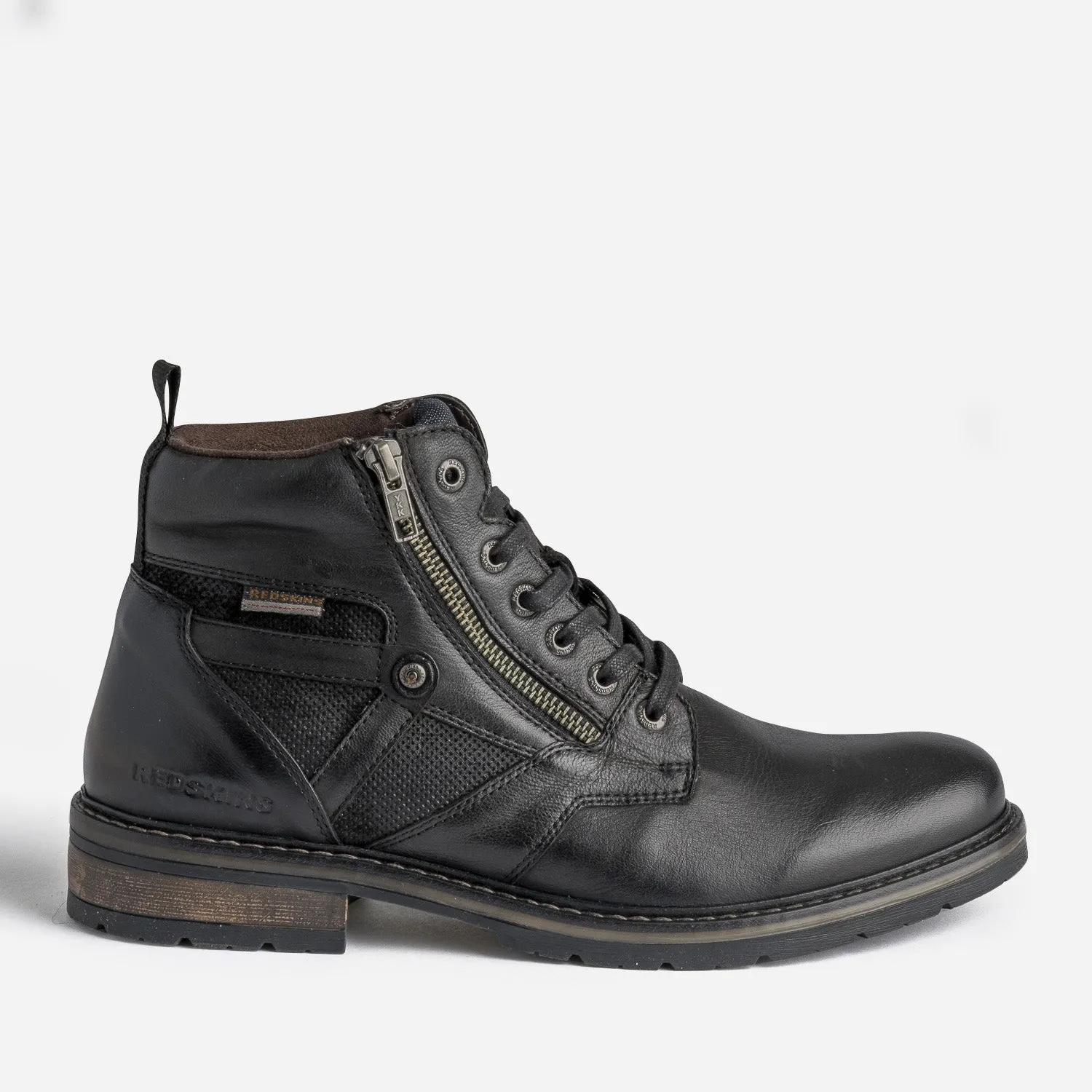 Boots à lacet REDSKINS noir en cuir - Boots Homme | ERAM