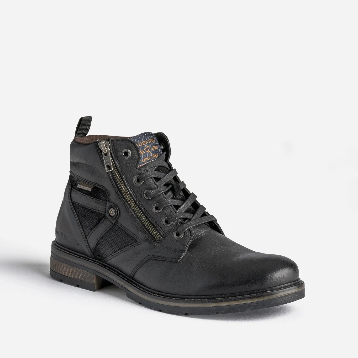 Boots à lacet REDSKINS noir en cuir - Boots Homme | ERAM