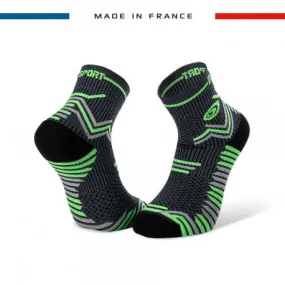 BV SPORT CHAUSSETTES ULTRA TRAIL NOIRES ET VERTES Made in France