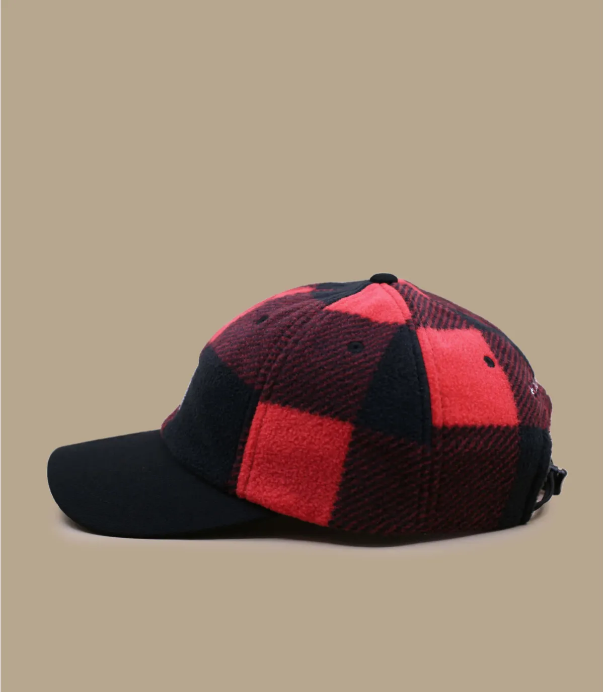 casquette curve rouge carreaux - CSC II Fleece black mountain red check Columbia : Headict