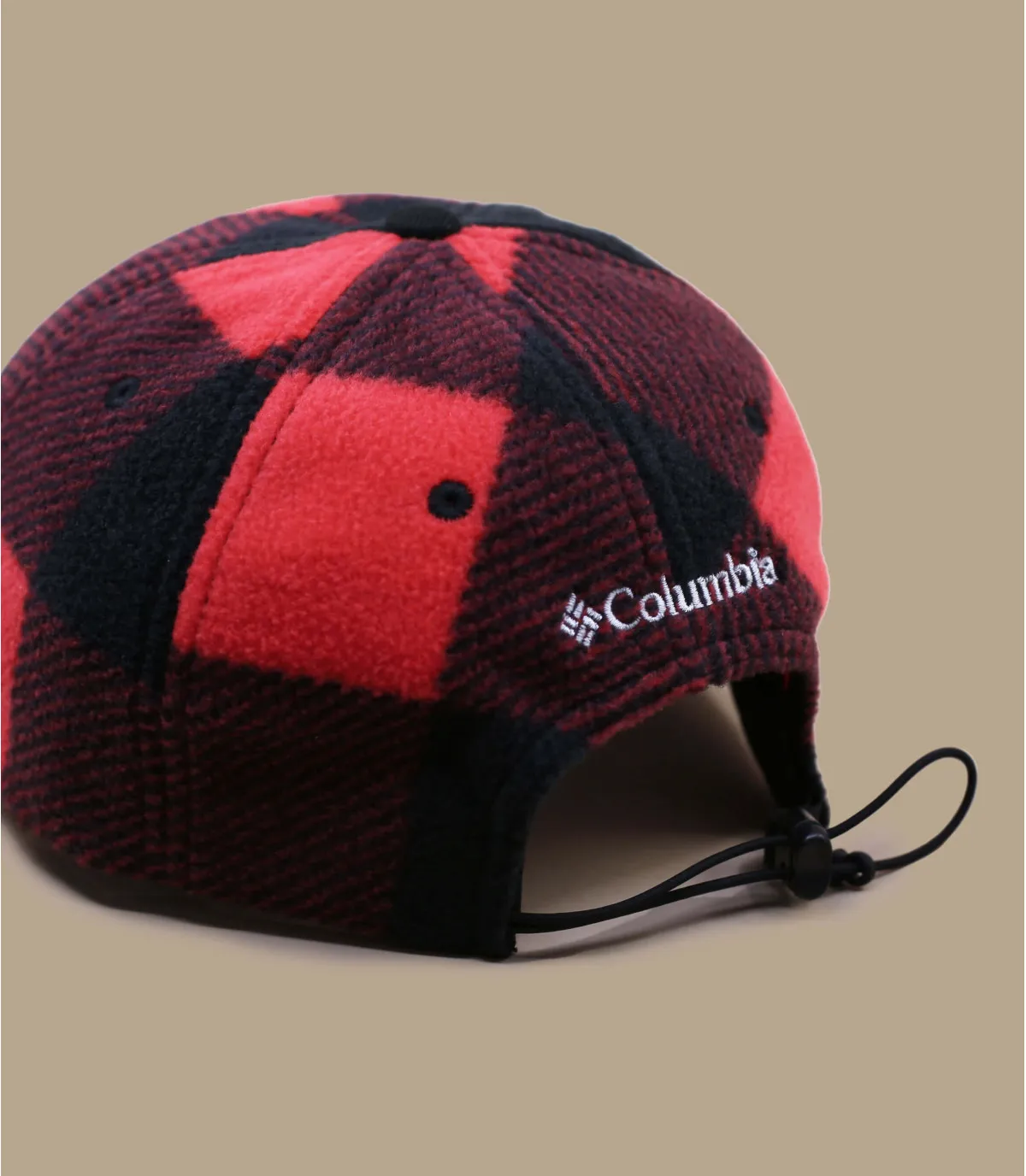 casquette curve rouge carreaux - CSC II Fleece black mountain red check Columbia : Headict