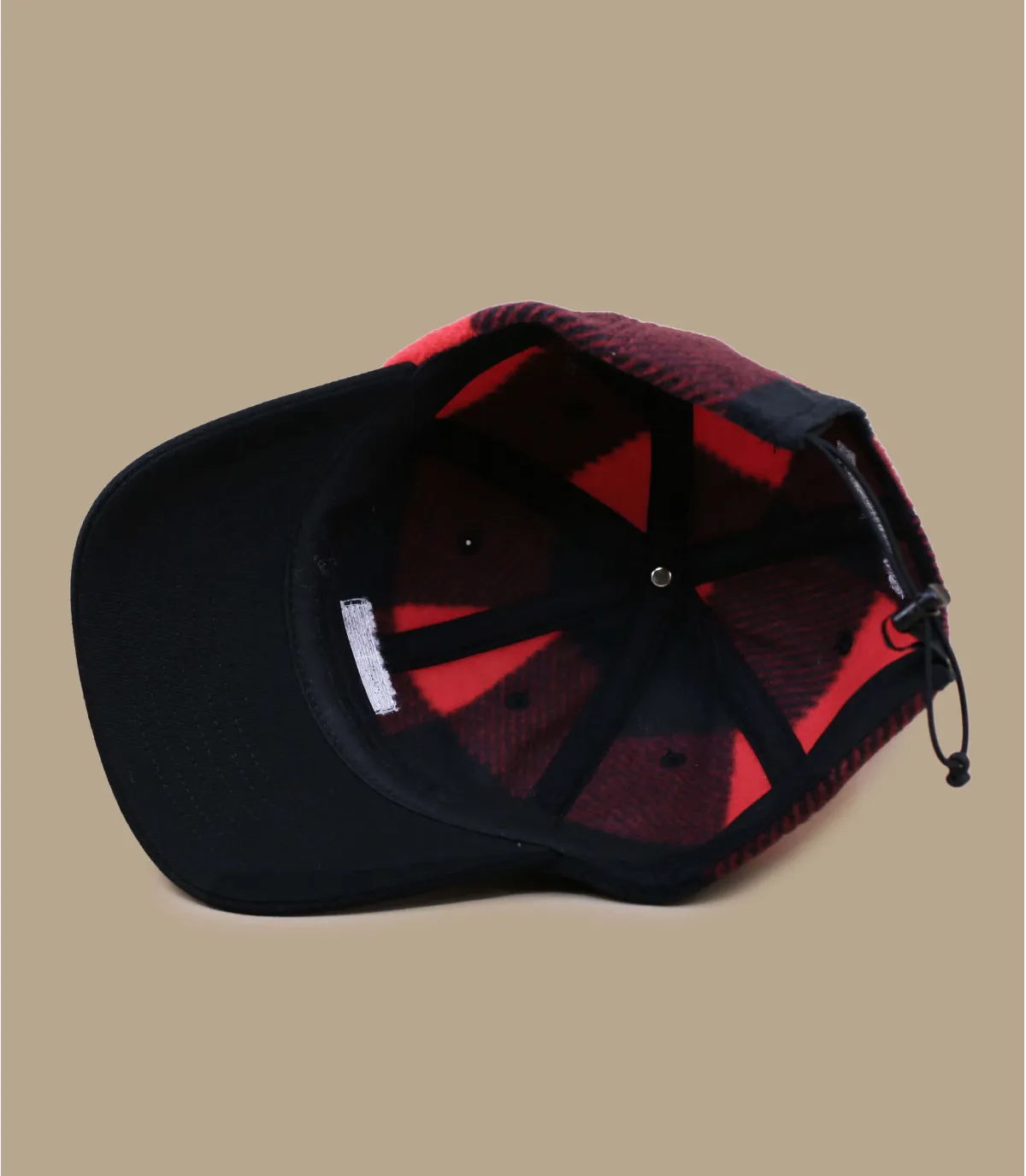 casquette curve rouge carreaux - CSC II Fleece black mountain red check Columbia : Headict