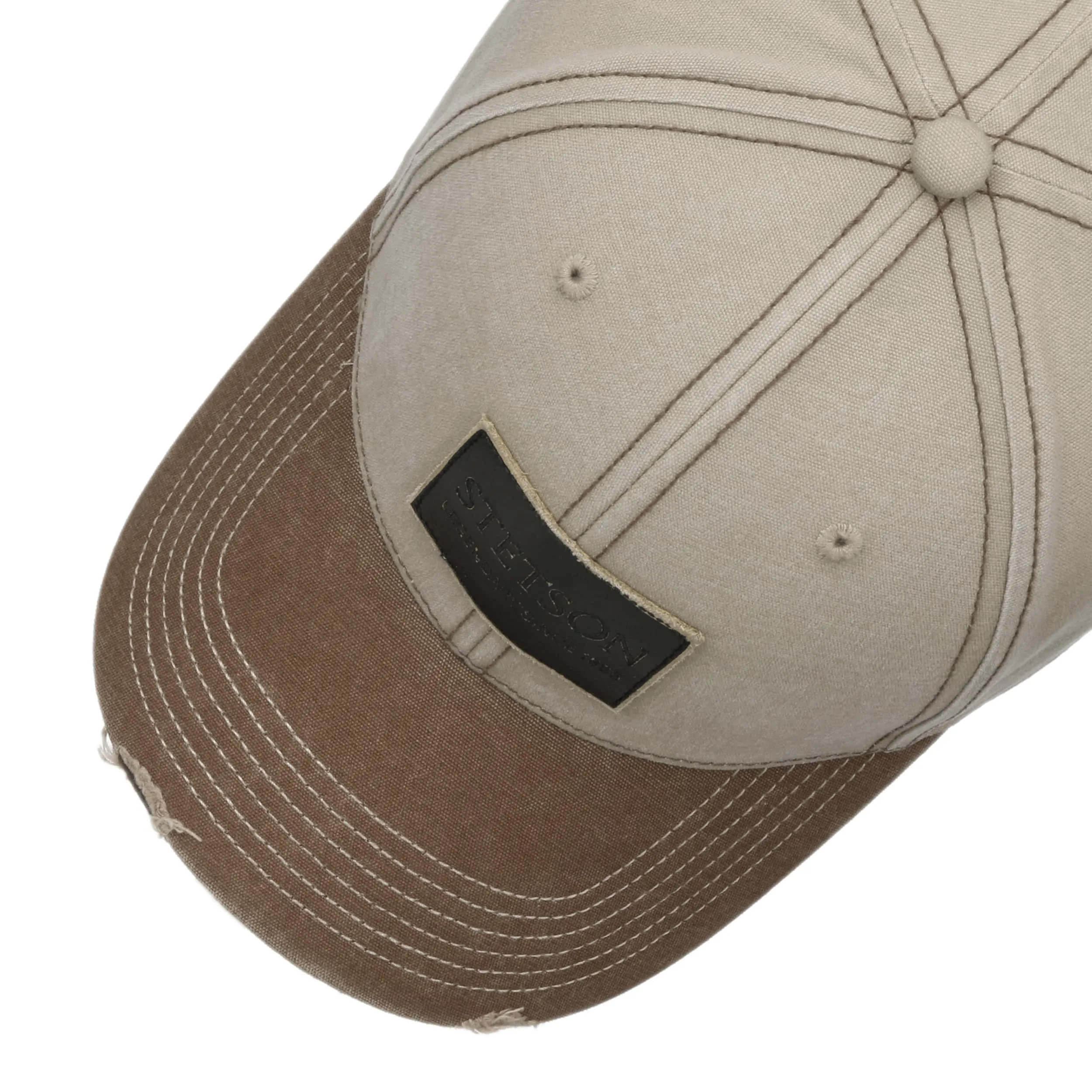 Casquette Leather Patch Distressed Peak by Stetson --> Chapeaux, casquettes & bonnets en ligne ▷ Chapeaushop