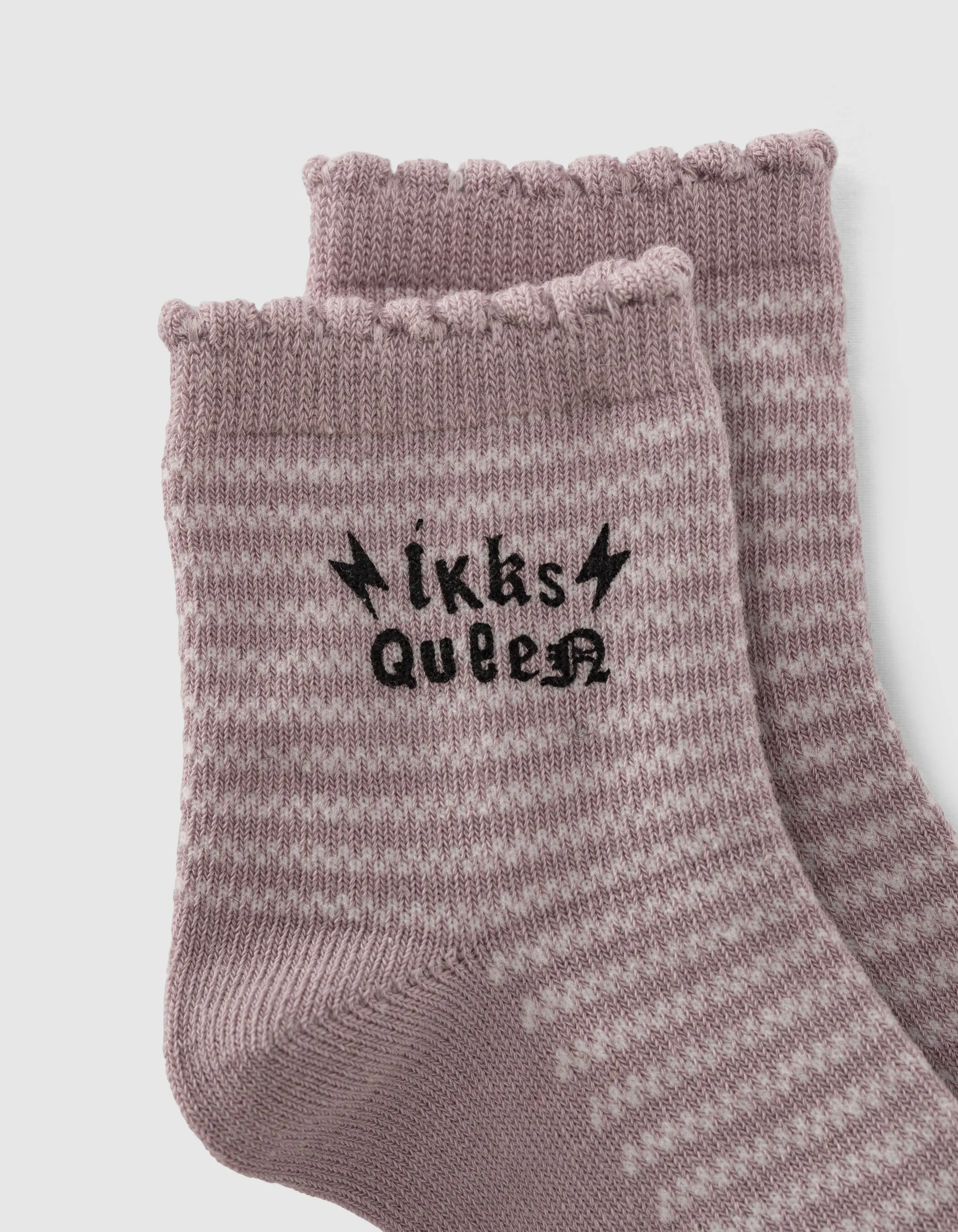 Chaussettes argent et rose poudré rayé bébé fille