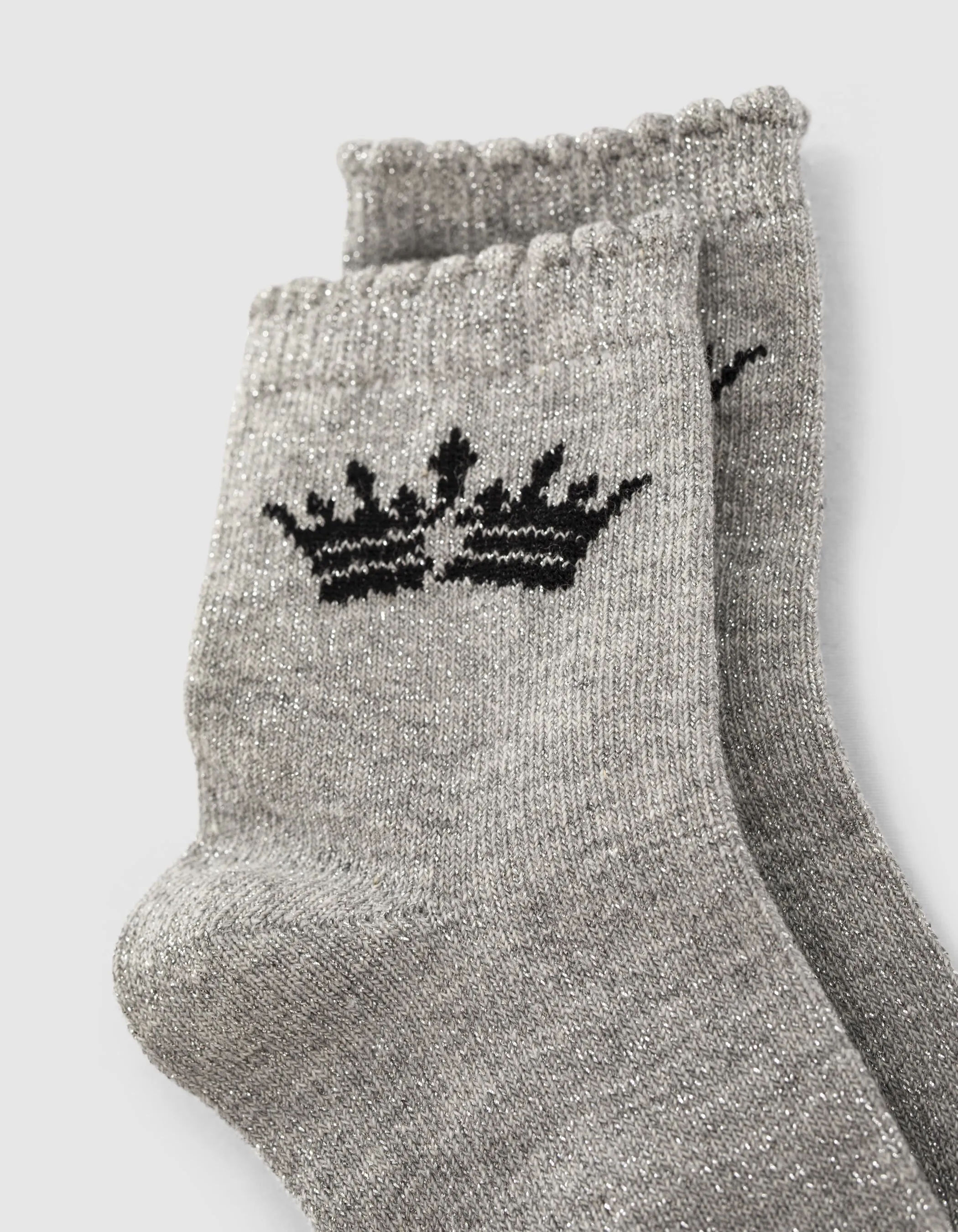 Chaussettes argent et rose poudré rayé bébé fille