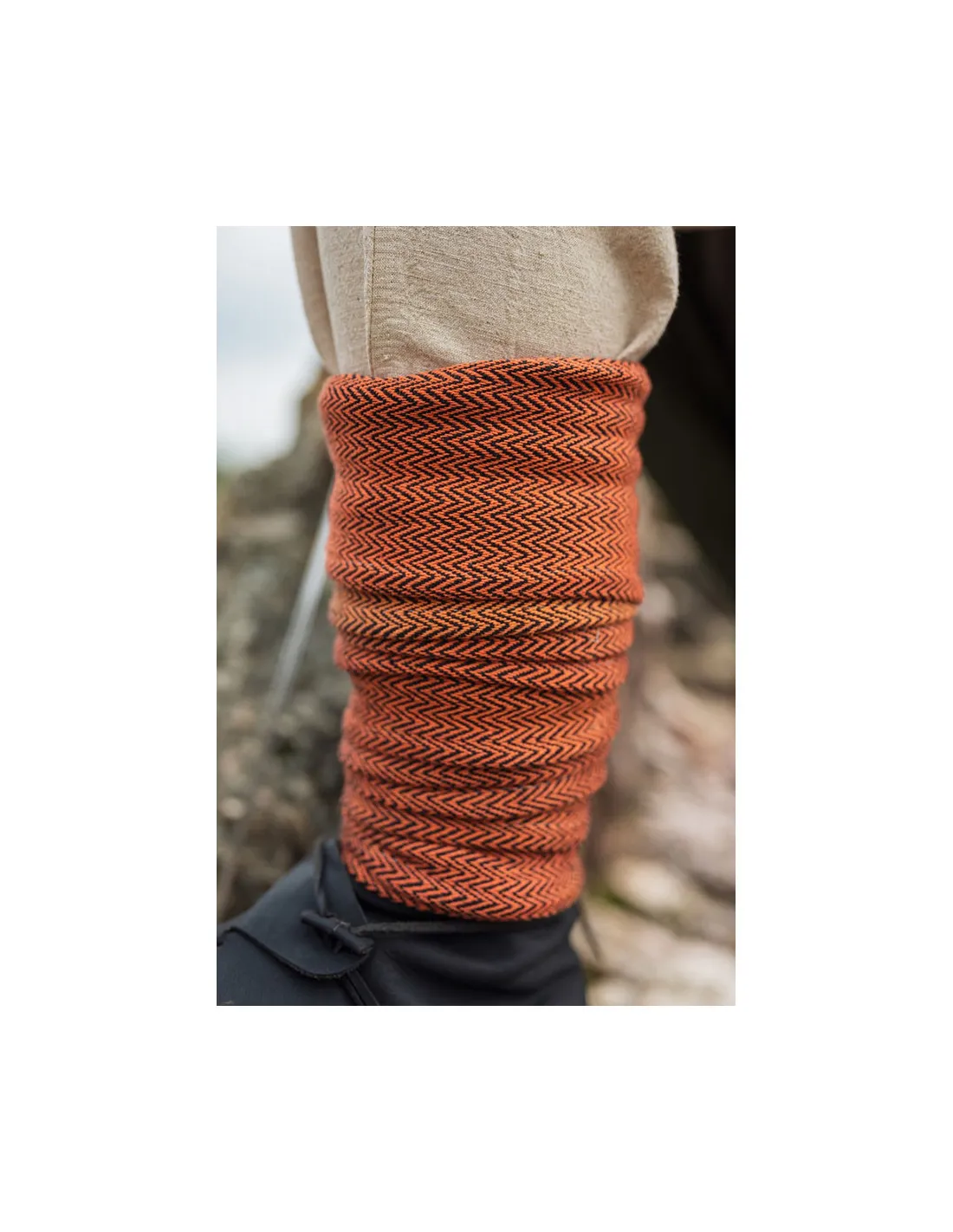 Chaussettes filetées Sindri avec motif Espina, couleur orange ⚔️ Boutique Épées