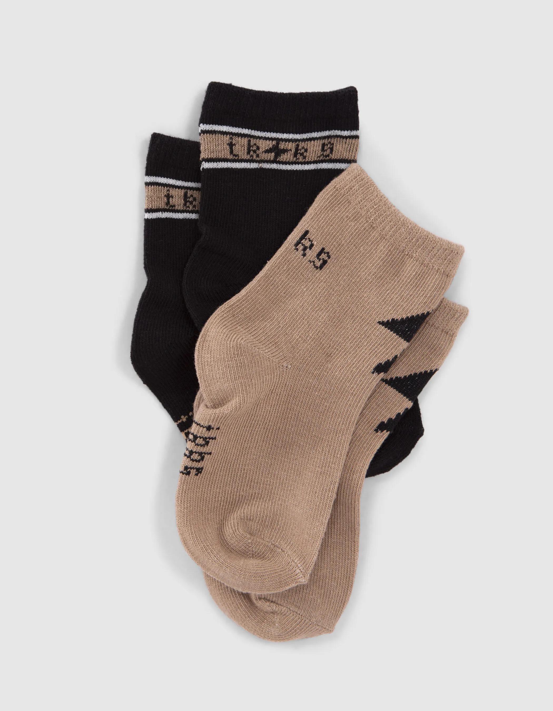 Chaussettes noires et beiges bébé garçon