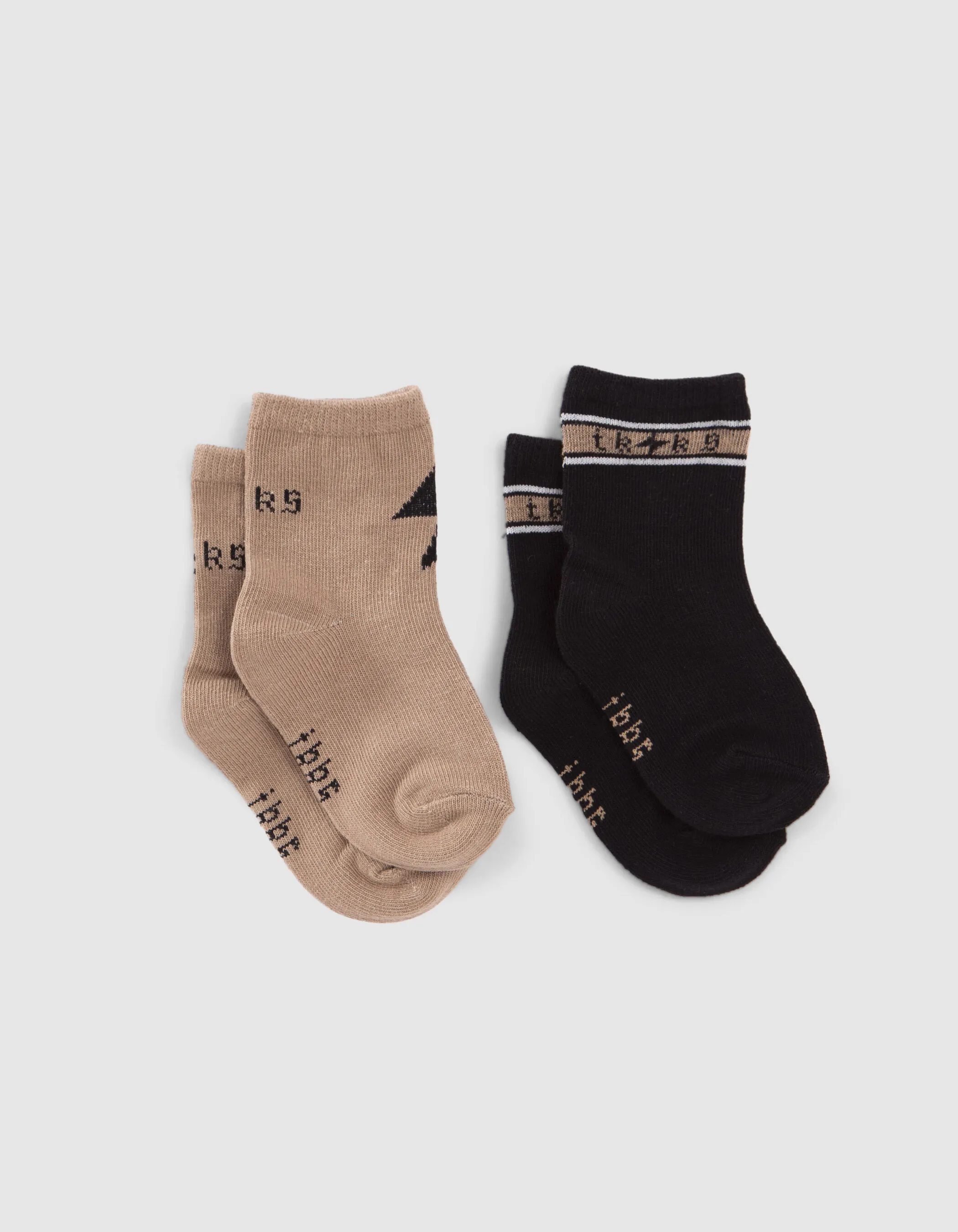 Chaussettes noires et beiges bébé garçon