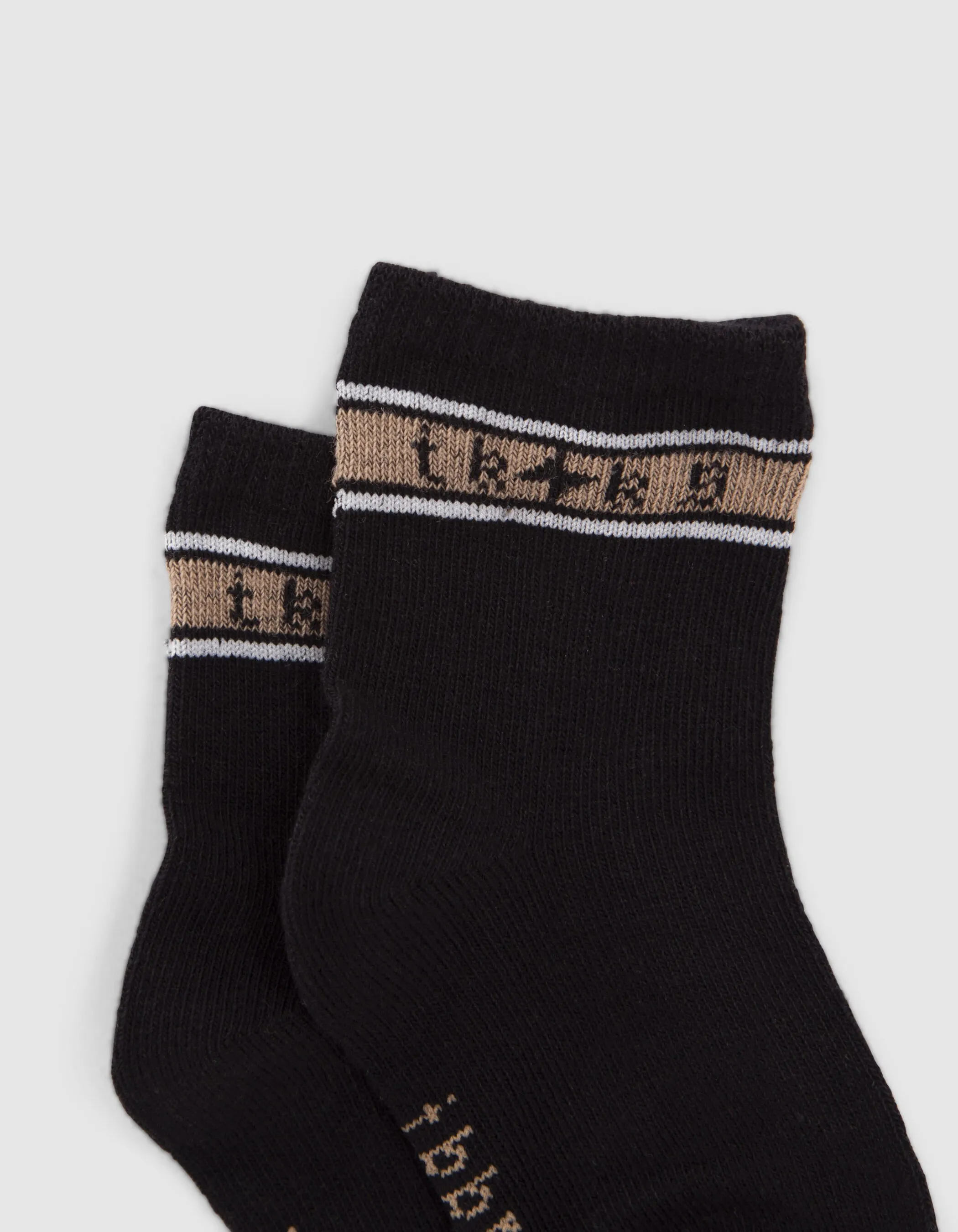 Chaussettes noires et beiges bébé garçon