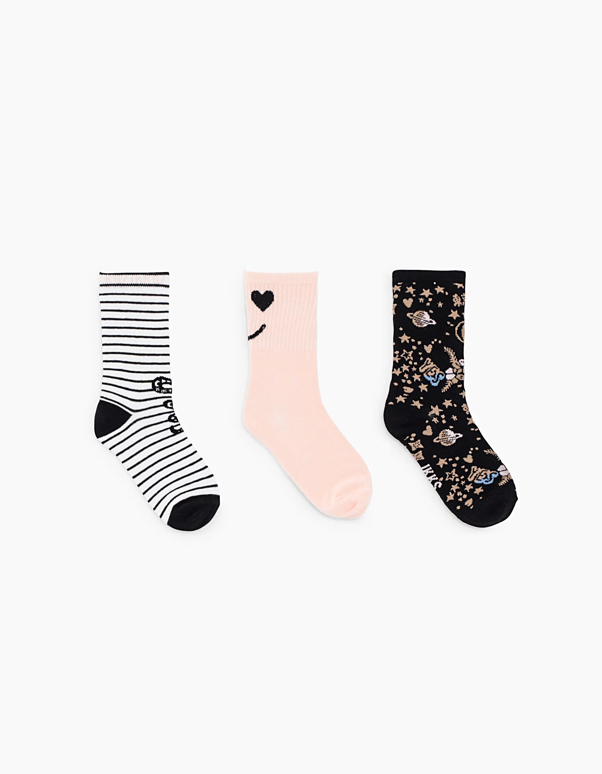 Chaussettes roses, noires et blanches fille