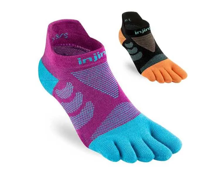 Chaussettes à doigts INJINJI Ultra Run No-Show anti ampoule étroite