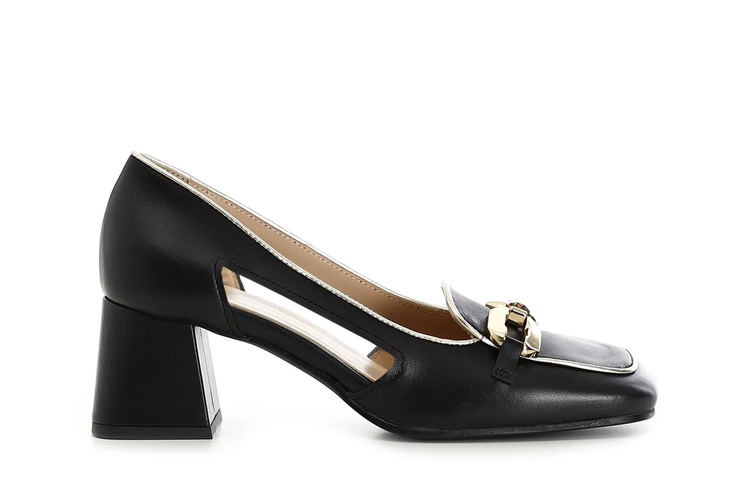 chaussures en cuir nappa avec attache. black - CafèNoir