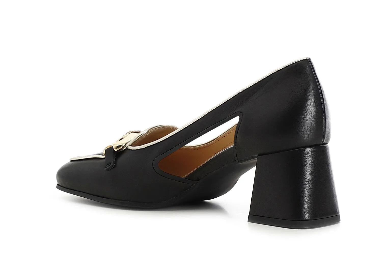 chaussures en cuir nappa avec attache. black - CafèNoir