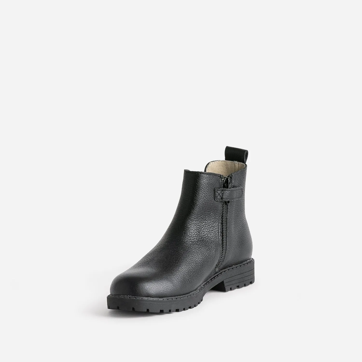 Chelsea boots BUGGY noir en cuir semelle crantée - Boots Enfant | ERAM