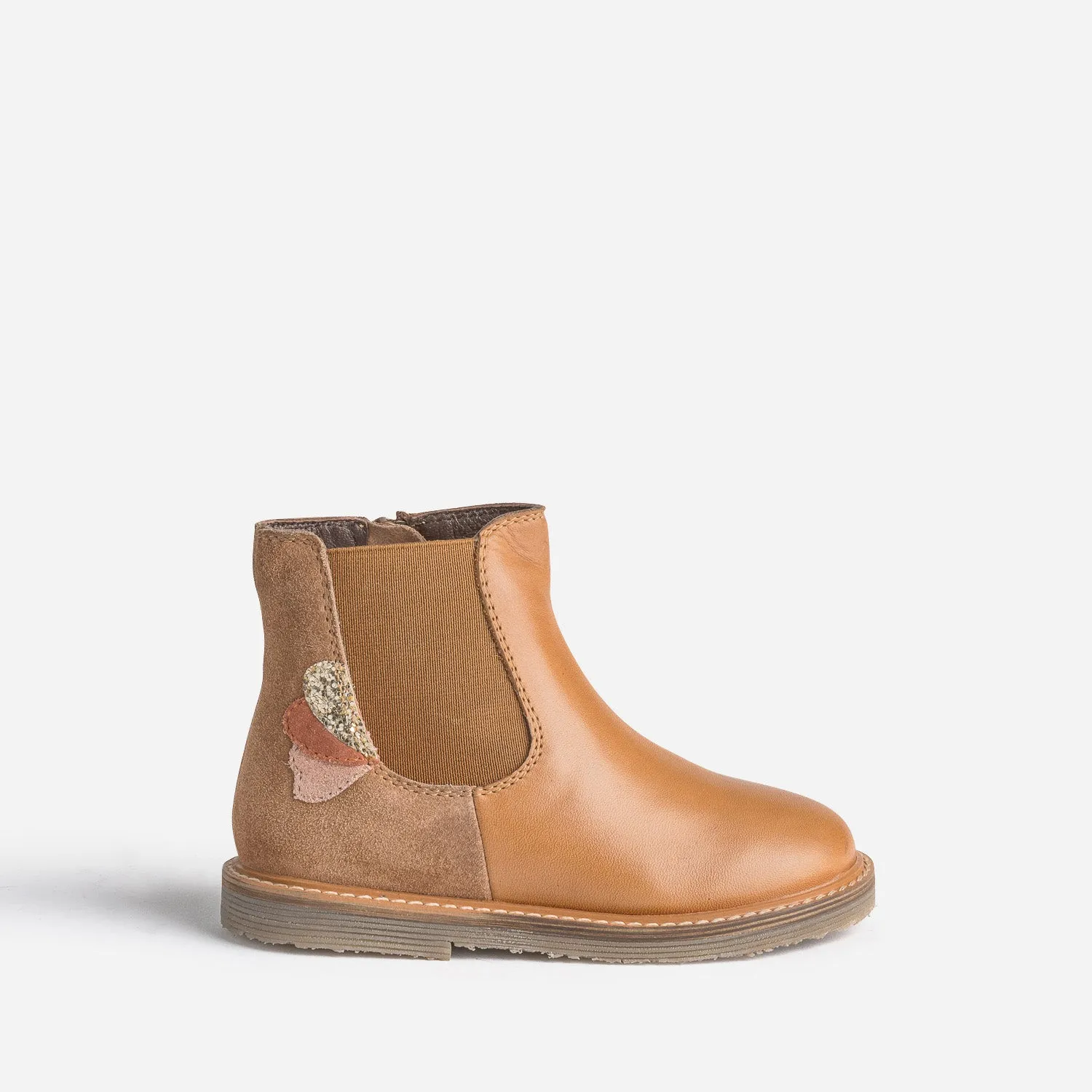 Chelsea boots éco-conçu BUGGY cognac en cuir - Boots Enfant | ERAM