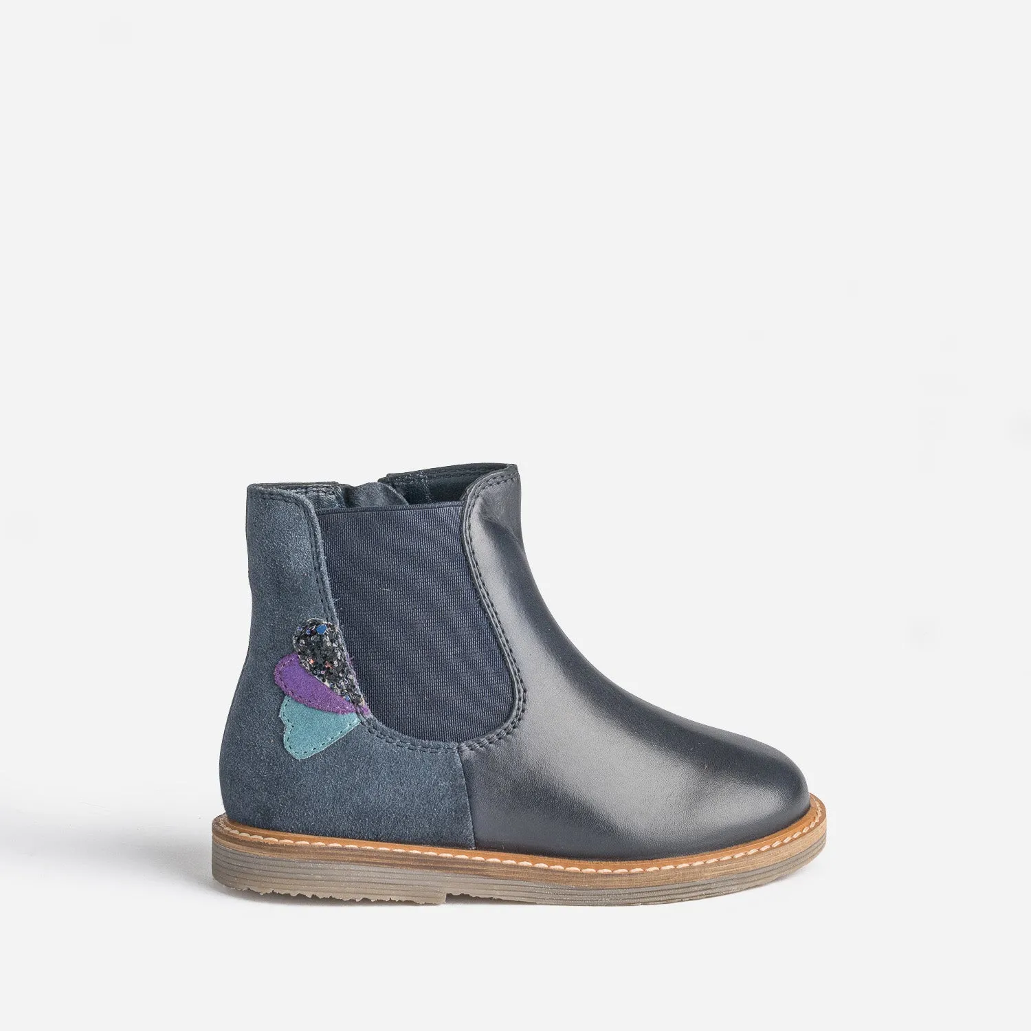 Chelsea boots éco-conçu BUGGY marine en cuir - Boots Enfant | ERAM