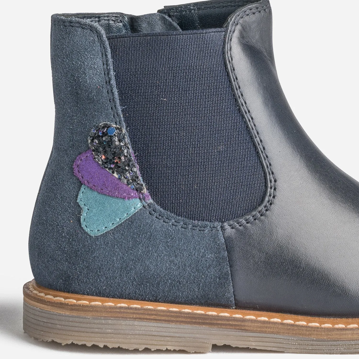 Chelsea boots éco-conçu BUGGY marine en cuir - Boots Enfant | ERAM