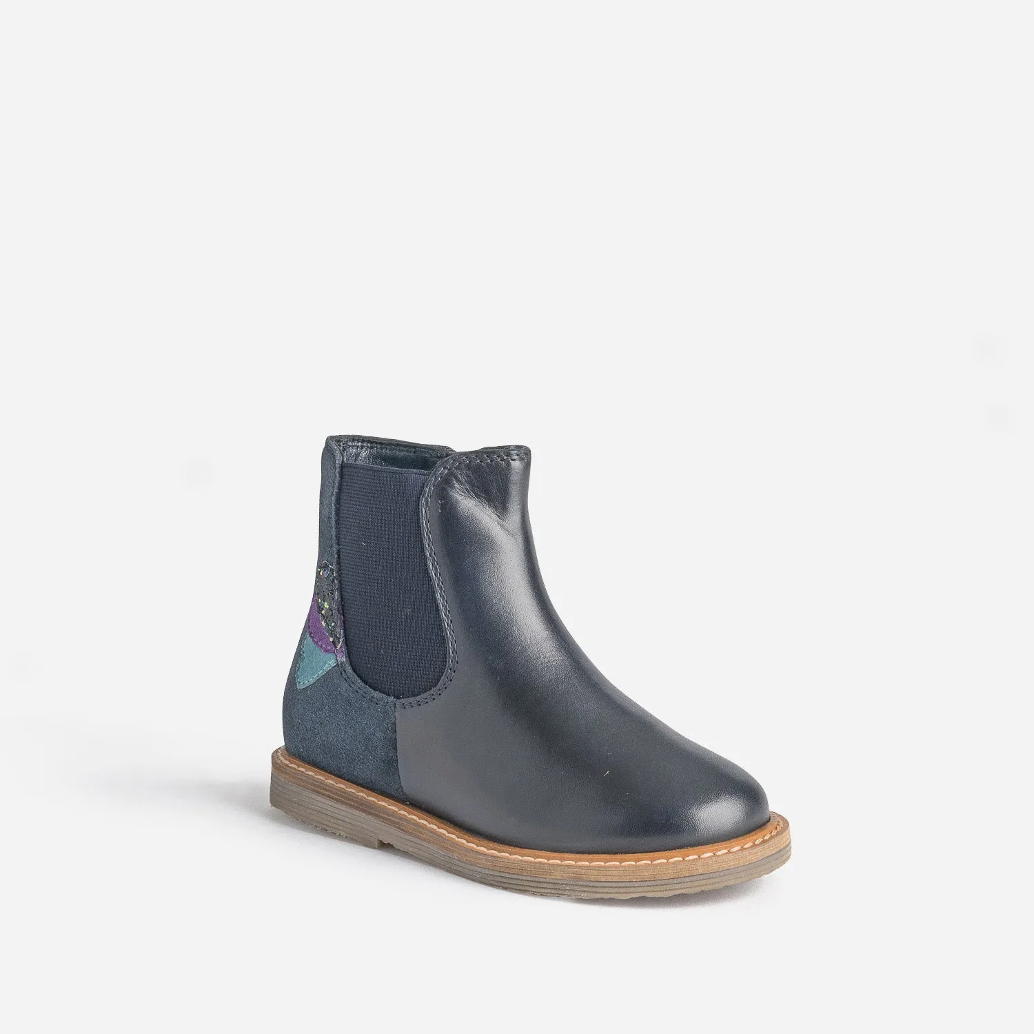 Chelsea boots éco-conçu BUGGY marine en cuir - Boots Enfant | ERAM