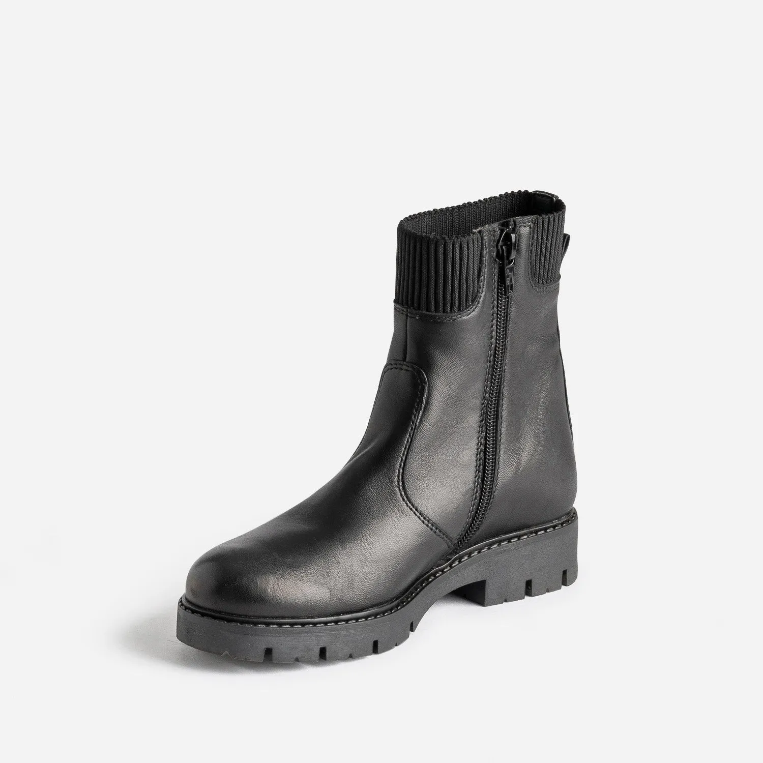 Chelsea boots éco-conçu BUGGY noir cuir tige élastiquée - Boots Enfant | ERAM