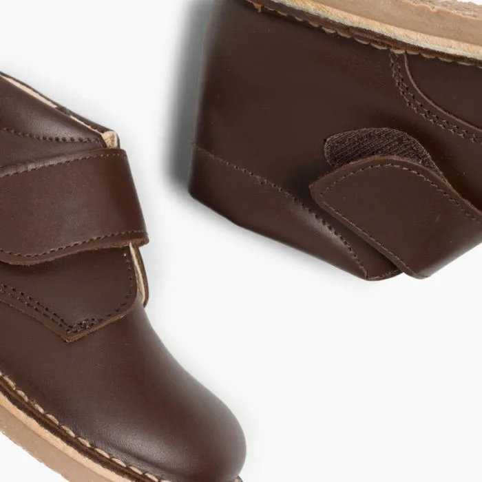 Chukka Boots en Cuir pour l’école avec Fermeture à scratch