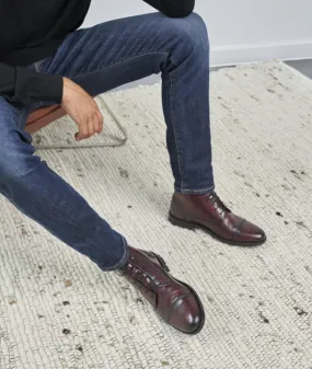 Combat boots pour homme: L'homme Inconscient en Cuir Bordeaux