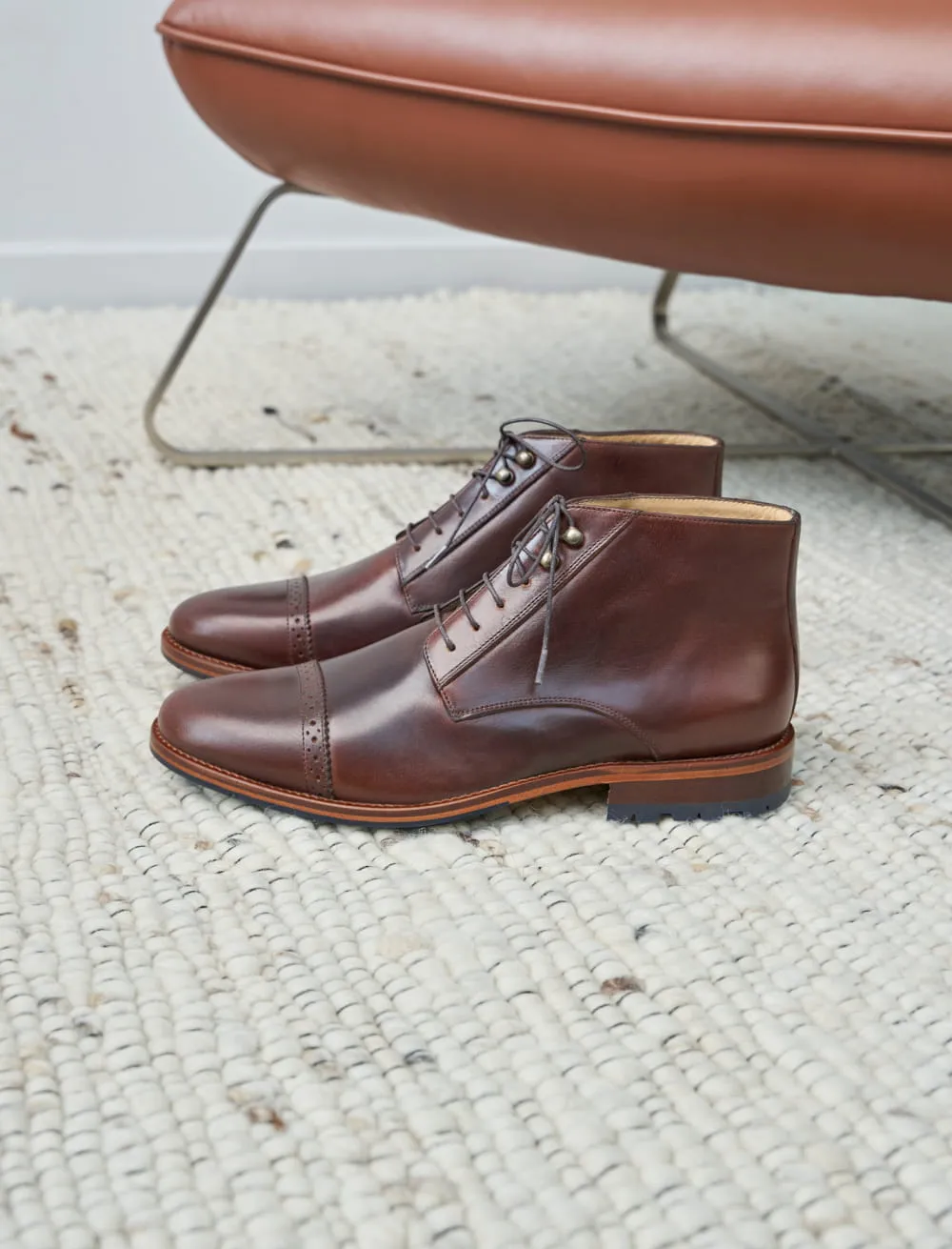 Desert Boots homme  Cuir Marron: L'Homme Difficile  semelle gomme 