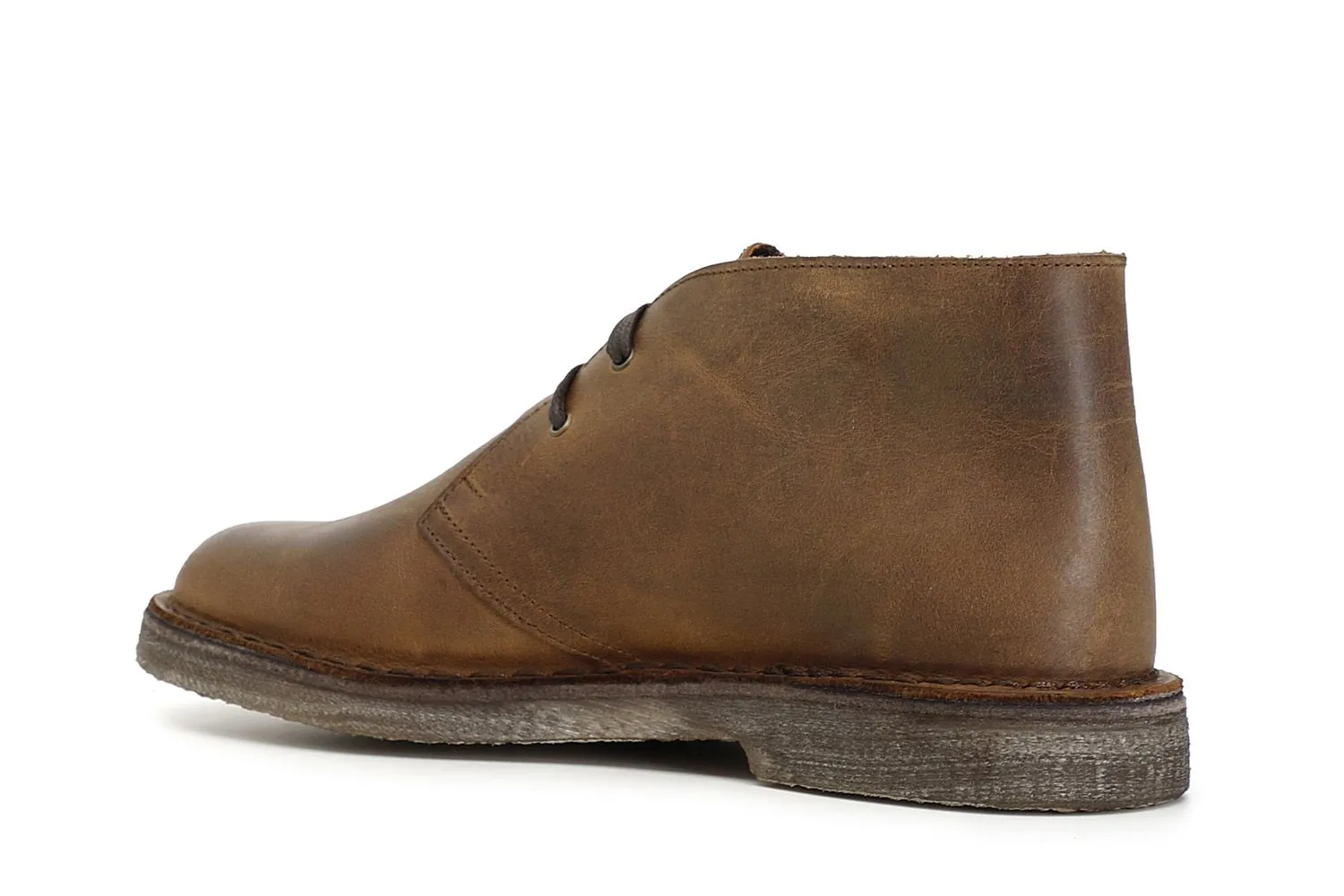 desert boots à lacets en cuir, empeigne cousue à la semelle - CafèNoir