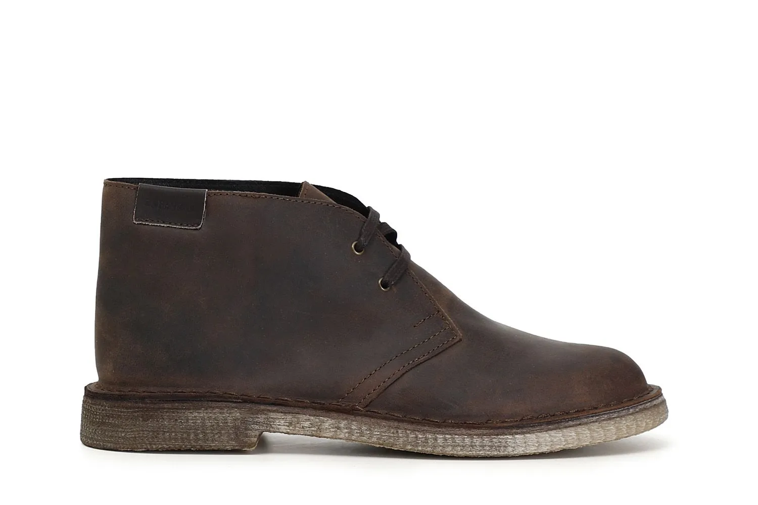 desert boots à lacets en cuir, empeigne cousue à la semelle - CafèNoir