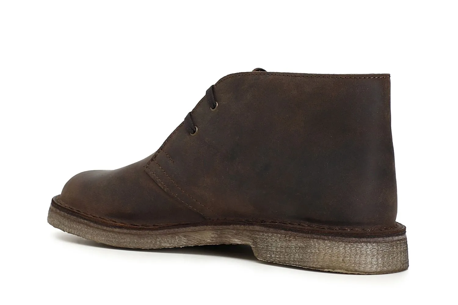 desert boots à lacets en cuir, empeigne cousue à la semelle - CafèNoir