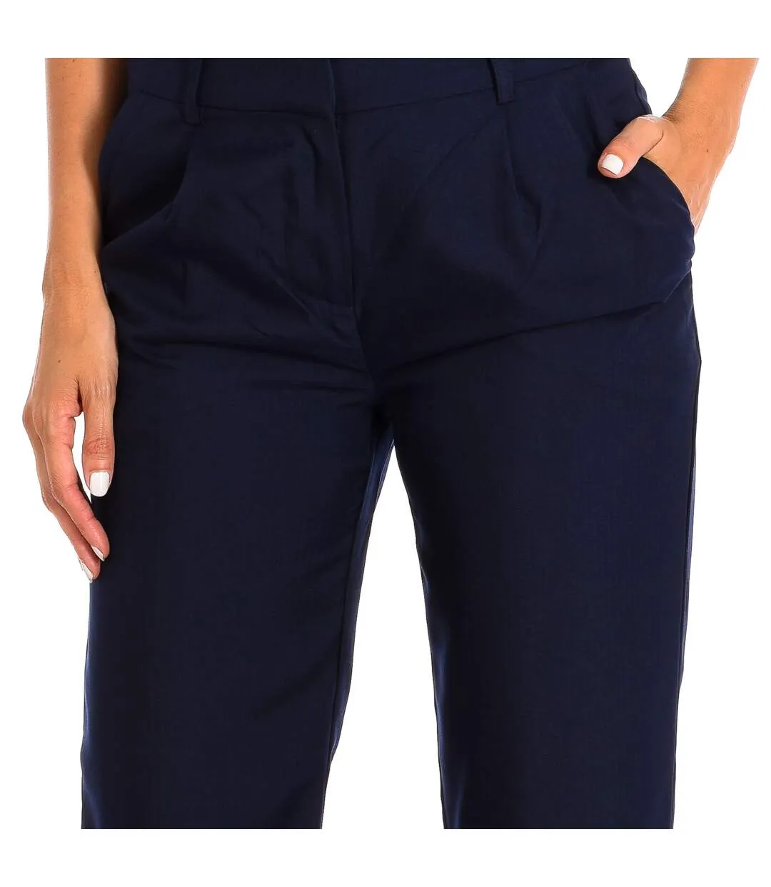 Elegant long trousers with belt loops 8895 women