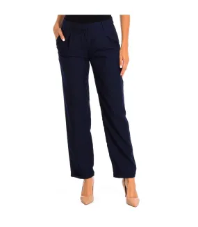 Elegant long trousers with belt loops 8895 women