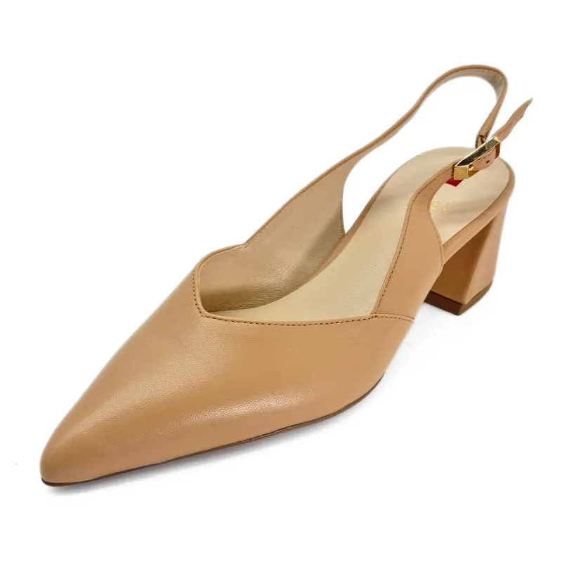 Escarpin chic en cuir nude pour femme - Hogl - Scarpe chaussures