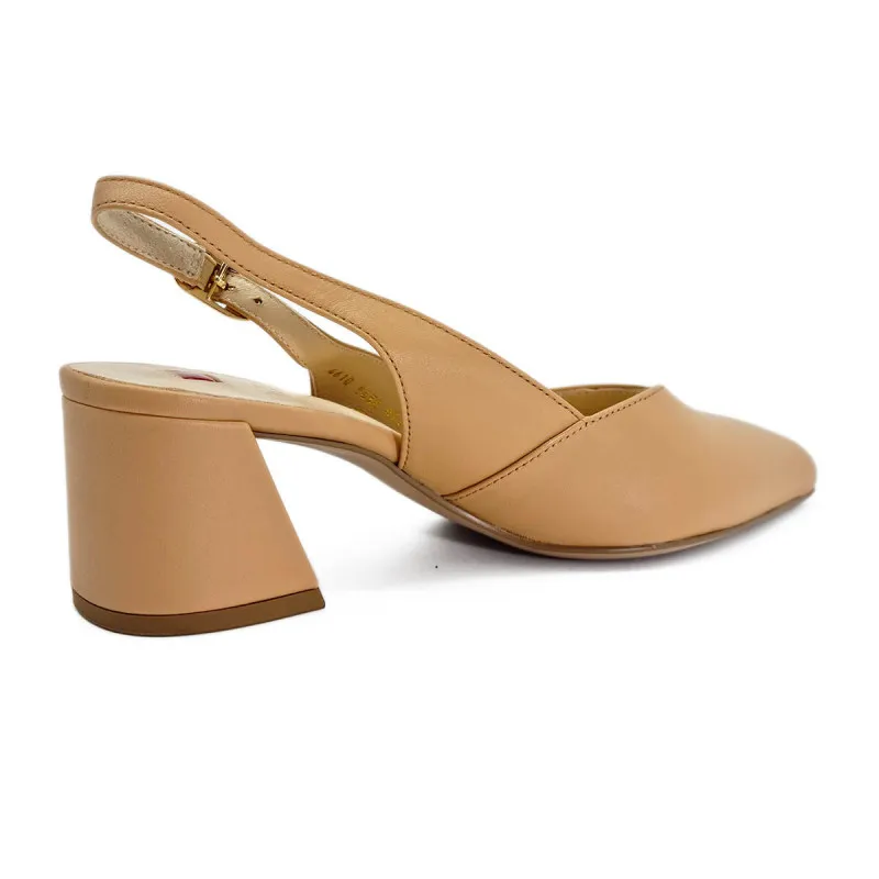 Escarpin chic en cuir nude pour femme - Hogl - Scarpe chaussures