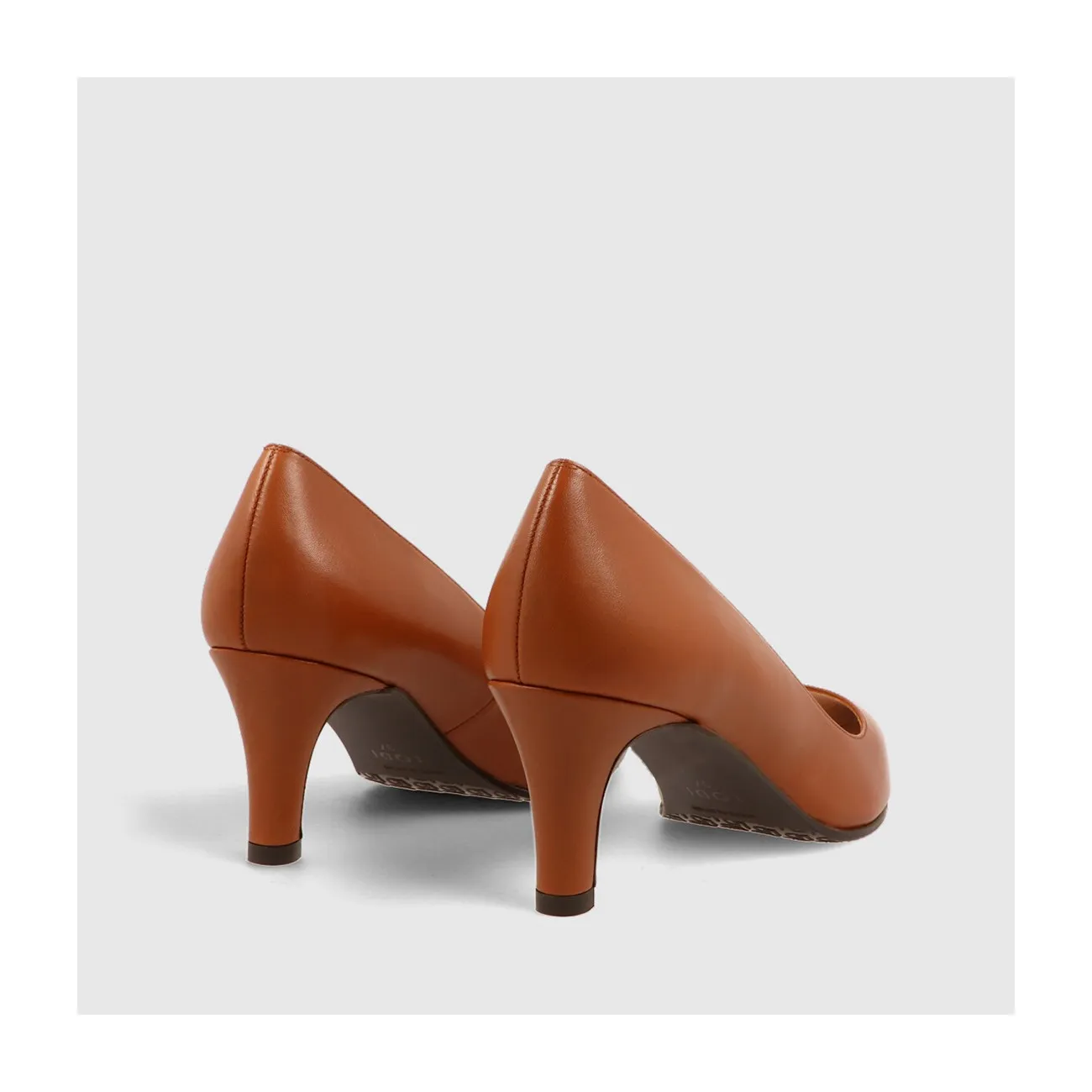 Escarpin Maide-GO à talon moyen en cuir lisse marron | Chaussures femme LODI en ligne