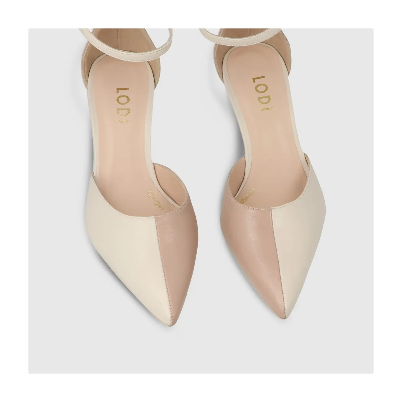 Escarpin pour femme en cuir combiné beige. I LODI Chaussures pour femme online.