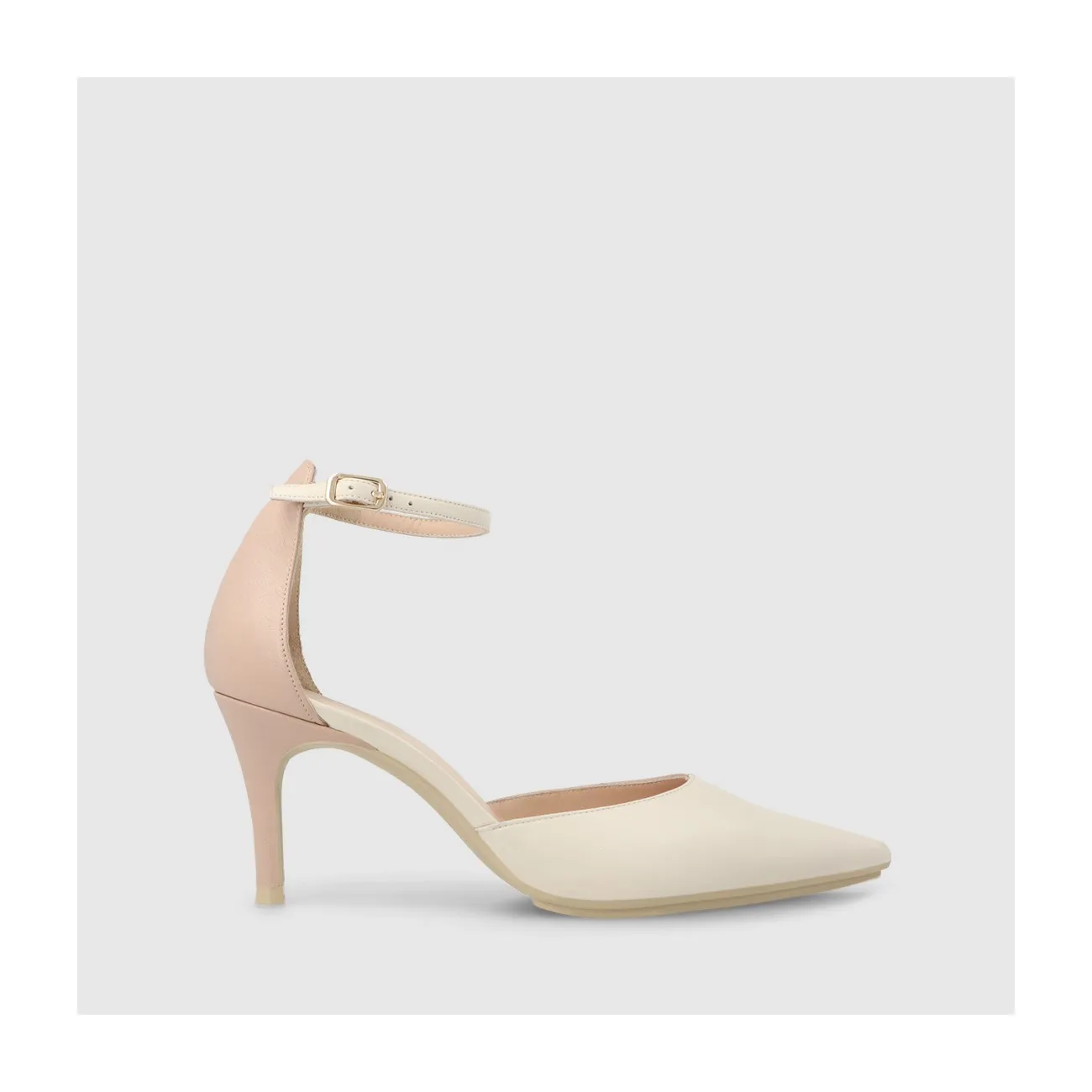 Escarpin pour femme en cuir combiné beige. I LODI Chaussures pour femme online.