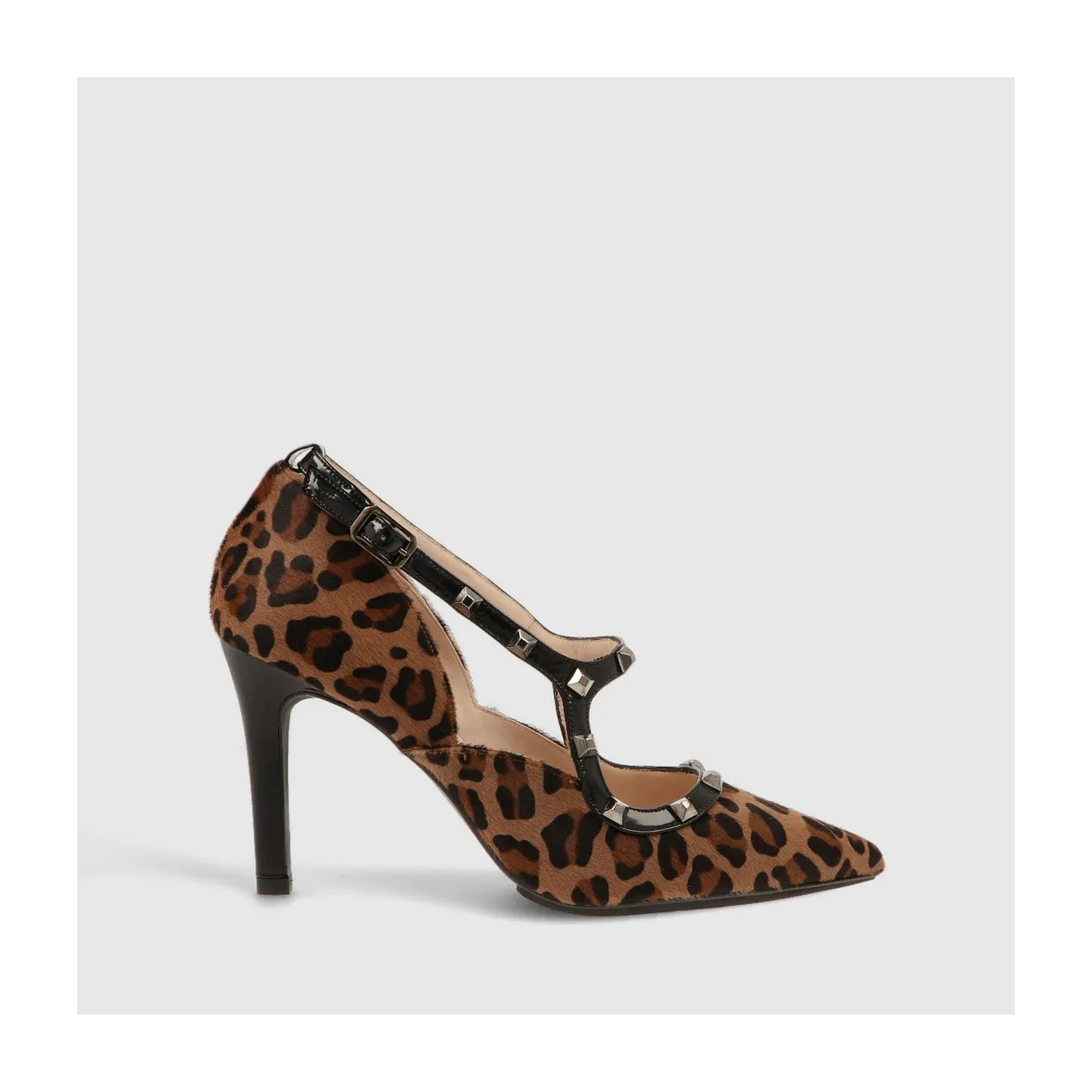 Escarpin à talon haut en cuir avec imprimé animal | Chaussures femme LODI en ligne