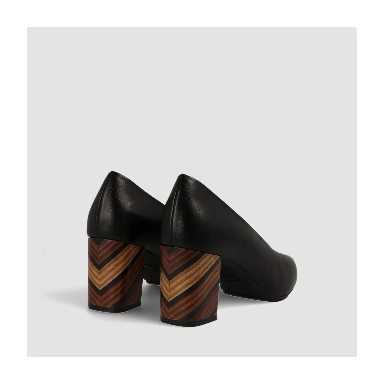 Escarpin à talon moyen Merlen-GE en cuir lisse noir | Chaussures femme LODI en ligne