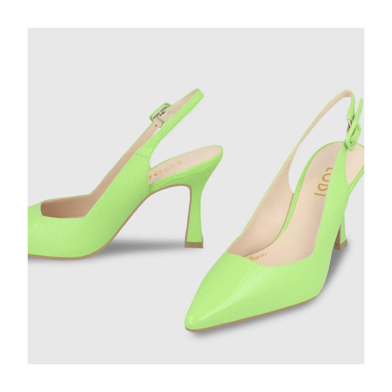 Escarpins femme en cuir verni de couleur verte | LODI Chaussures pour femme en ligne.