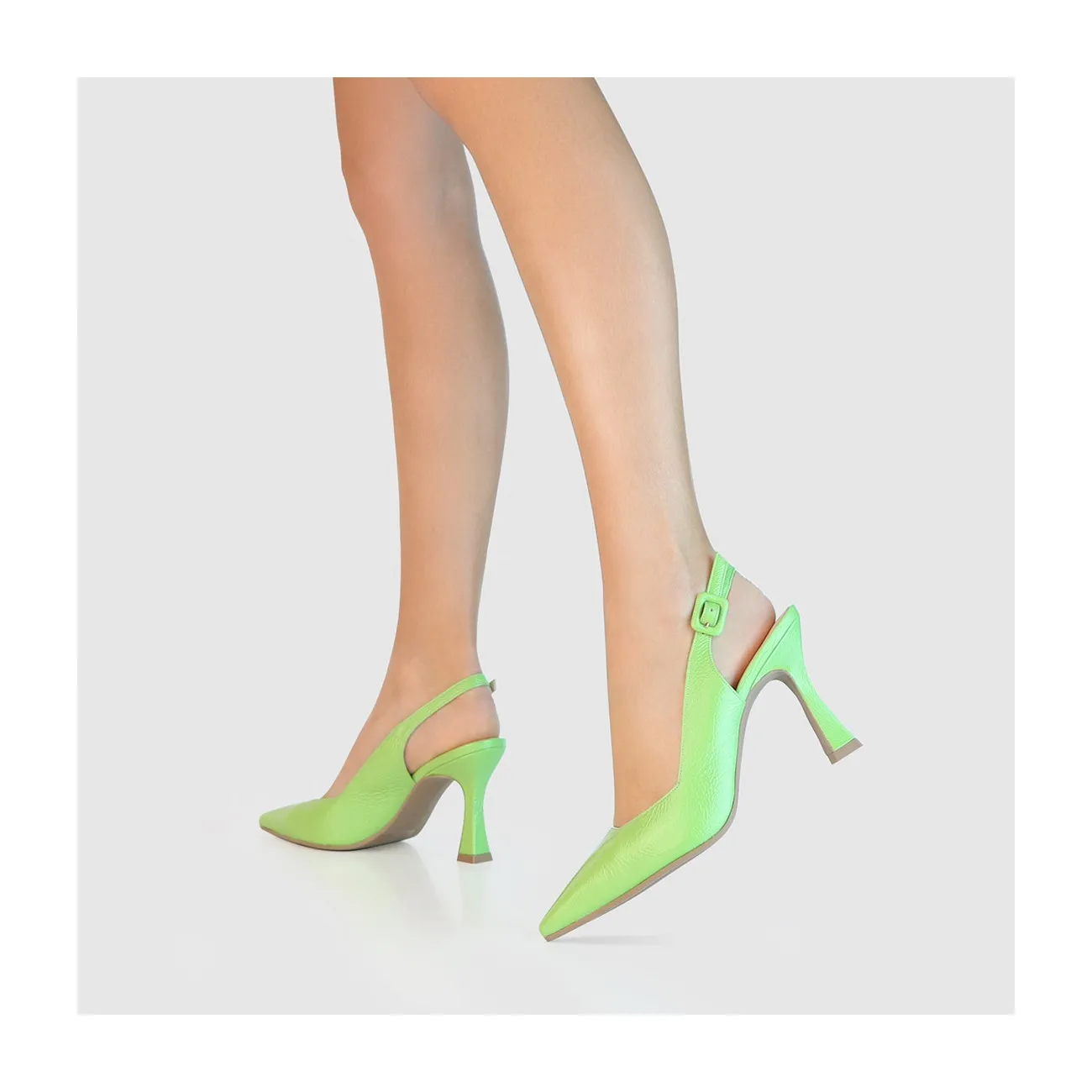 Escarpins femme en cuir verni de couleur verte | LODI Chaussures pour femme en ligne.