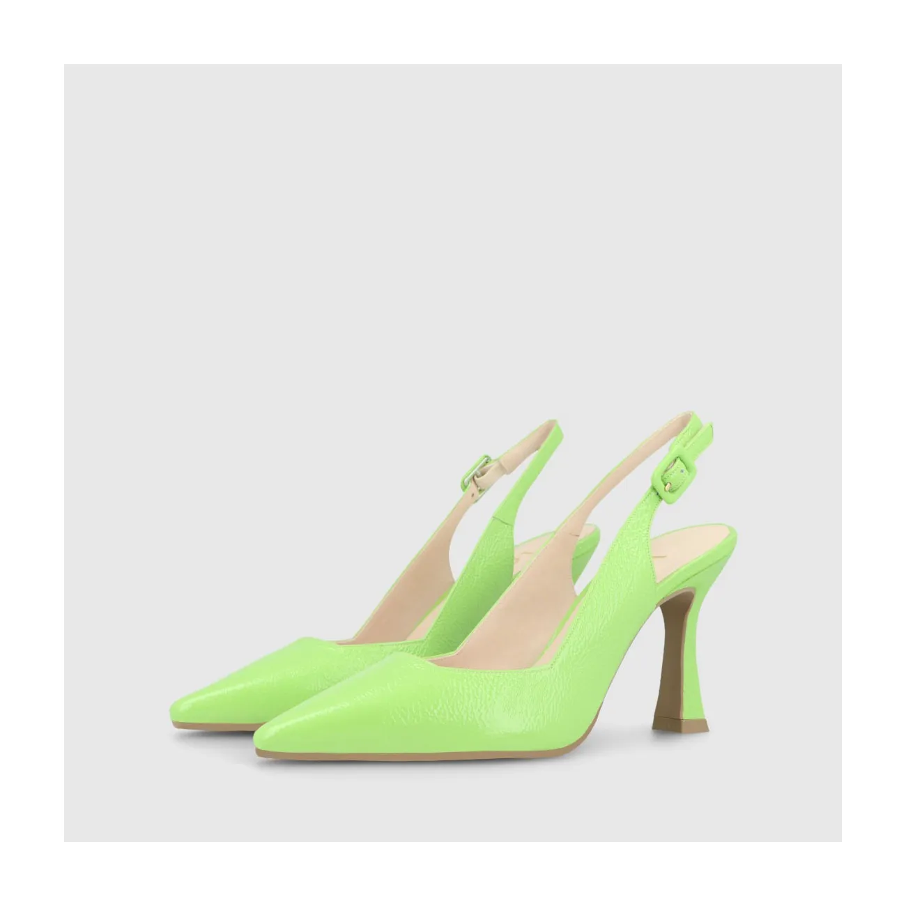 Escarpins femme en cuir verni de couleur verte | LODI Chaussures pour femme en ligne.