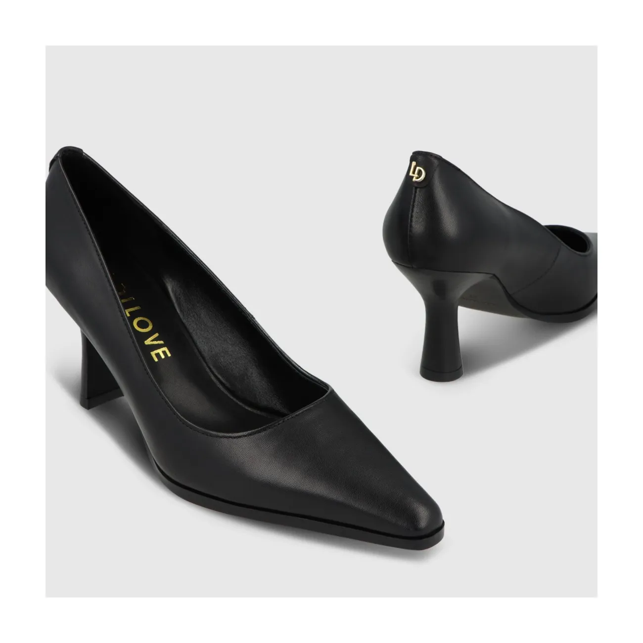 Escarpins femme à pointe fine en cuir noir | LODI Chaussures femme en ligne.