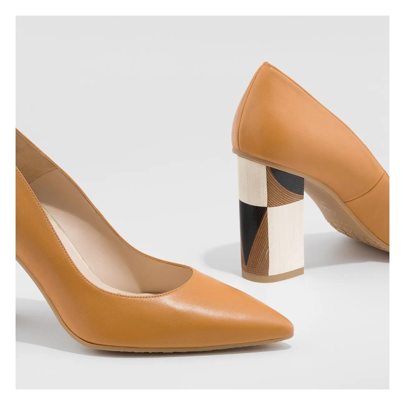 Escarpins Shena-GE en cuir camel | Chaussures femme LODI en ligne