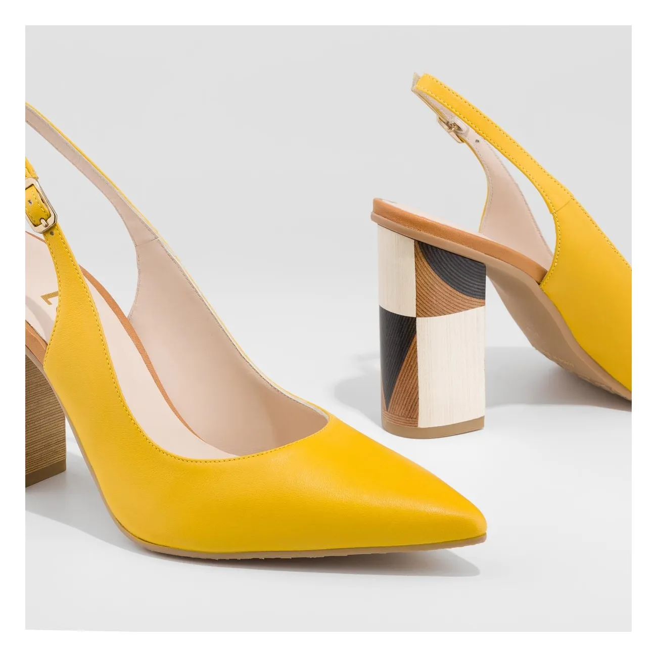 Escarpins Sorea-GE en cuir couleur jaune | LODI Chaussures femme online