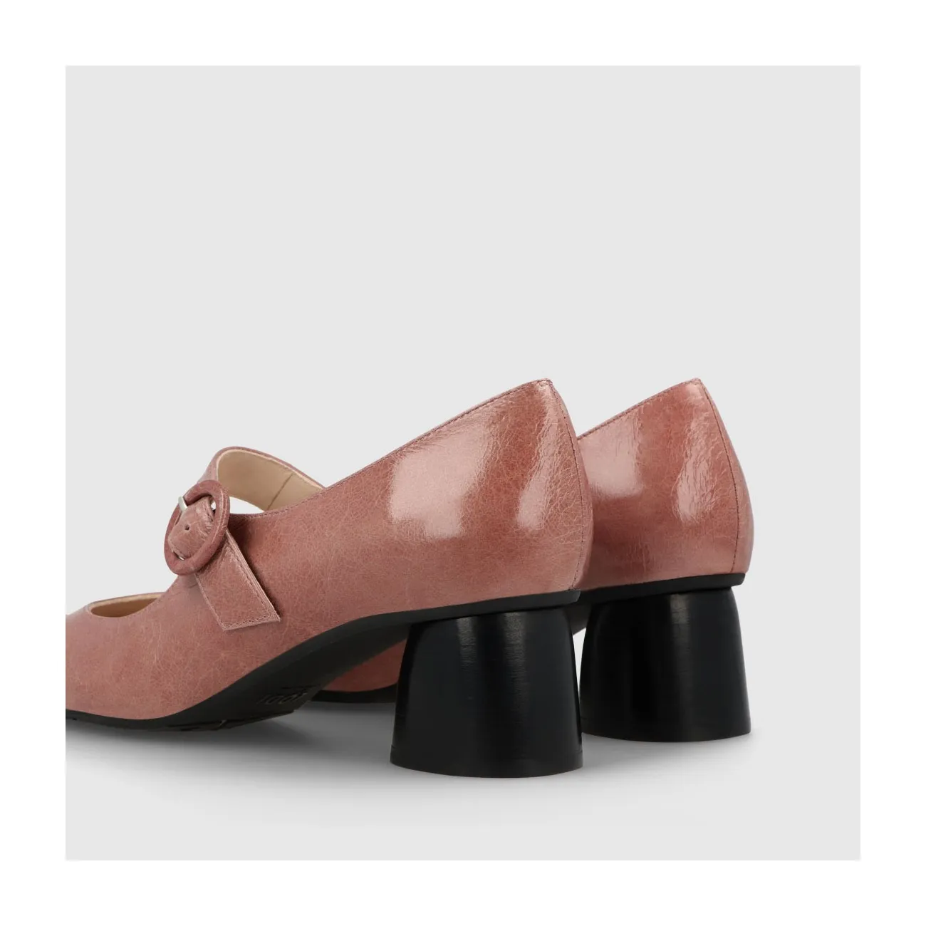 Escarpins style babies femme en cuir rose poudre et noir | LODI Chaussures femme en ligne.