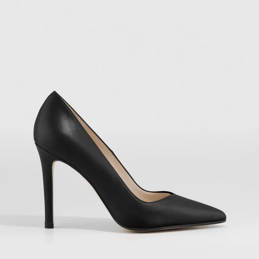 Escarpins Victory en cuir lisse noir, talon haut et semelle gel | LODI Chaussures pour femmes en ligne