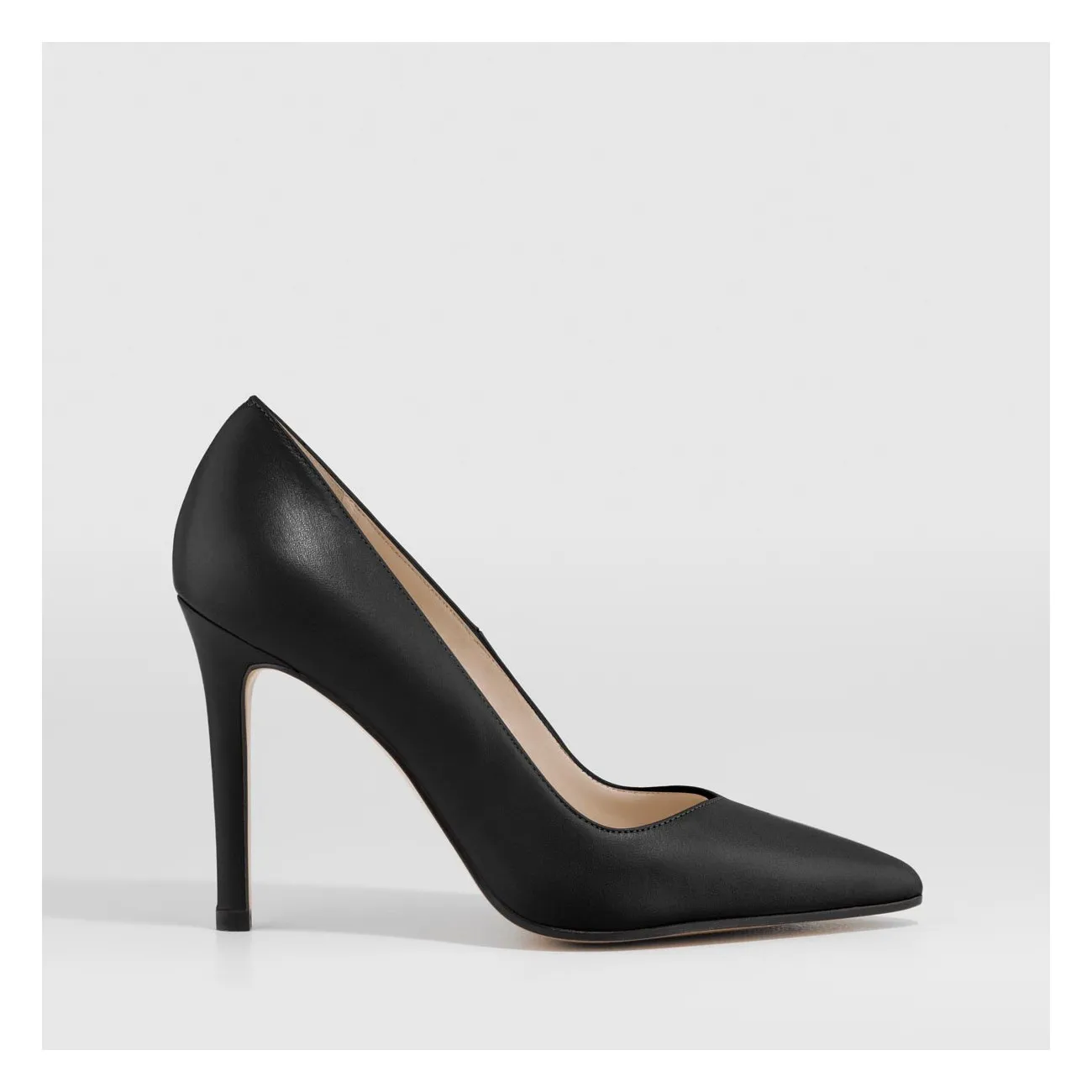 Escarpins Victory en cuir lisse noir, talon haut et semelle gel | LODI Chaussures pour femmes en ligne